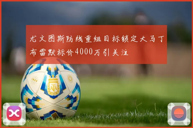 尤文图斯防线重组目标锁定大马丁布雷默标价4000万引关注